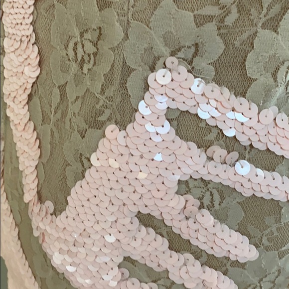 6126’s “Blair” Nude Lace Dress with Pink Sequins - Picture 6 of 6